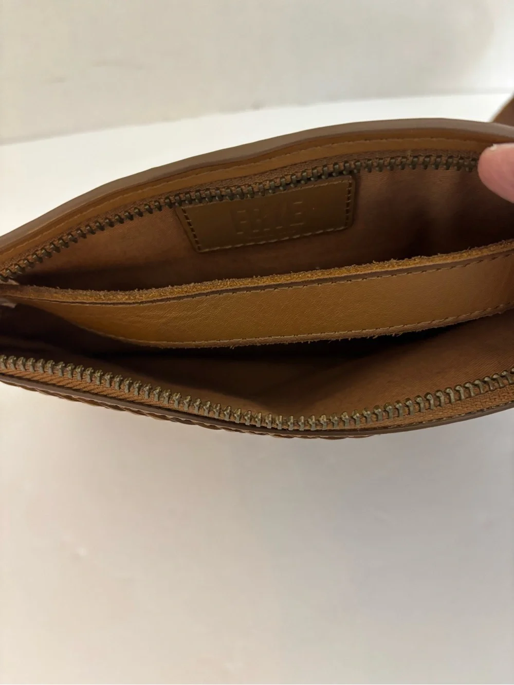 Frye Women’s Caramel Braided Leather Belt Bag